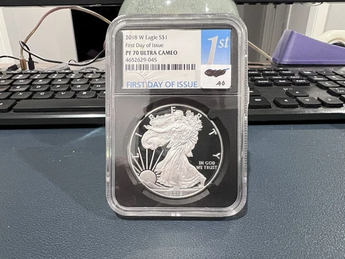 2018 W $1 Silver Eagle First Day of Issue NGC PF 70 Ultra Cameo 1st Label (GJ)