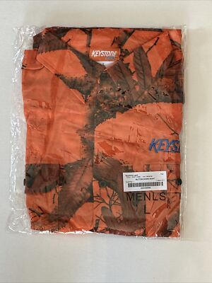 Keystone Light Orange Button Down Long Sleeve Large Shirt Unopened