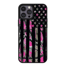 Pink Camo Flag Women’s Girls Gift Shockproof Durable Phone Case