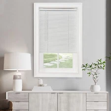 29x48 Pearl White Cordless Mini Blinds Lightweight Light Filtering Blinds