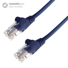 Image of 15m RJ45 CAT6 UTP Stranded Flush Moulded LS0H Network Cable - 24AWG - Blue