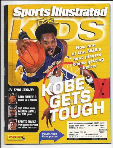 June 2002 Sports Illustrated for Kids UNCUT SHEET Tom Brady RC Kobe Bryant FULL - Picture 2 of 3