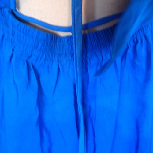 Robe maxi coton bleu cravate dos lin mélangé La Ligne taille L - Photo 8/21