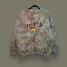 Vintage University Michigan Crewneck Sweatshirt Custom Ice Tie Dye XL Grunge
