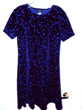 TEDDI EVENING Midnight Blue Sparkle Velvet Cocktail Evening Dress-6    NICE!