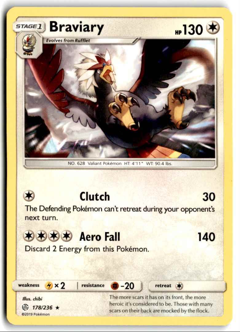 2019 Sun & Moon - Cosmic Eclipse Braviary a Stage 1/Rare #178