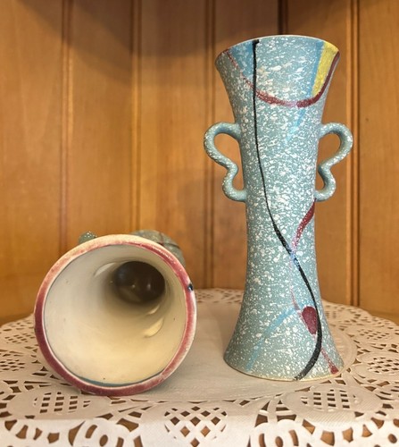 Set of 2 Vintage Bitossi Londi Fontanini Gambone Italian Pottery Handled Vases - Picture 7 of 9