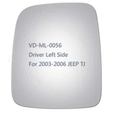 Mirror Glass For 2003 2004 2005 2006 Jeep TJ Driver Side LH 2993 Flat Adhesive