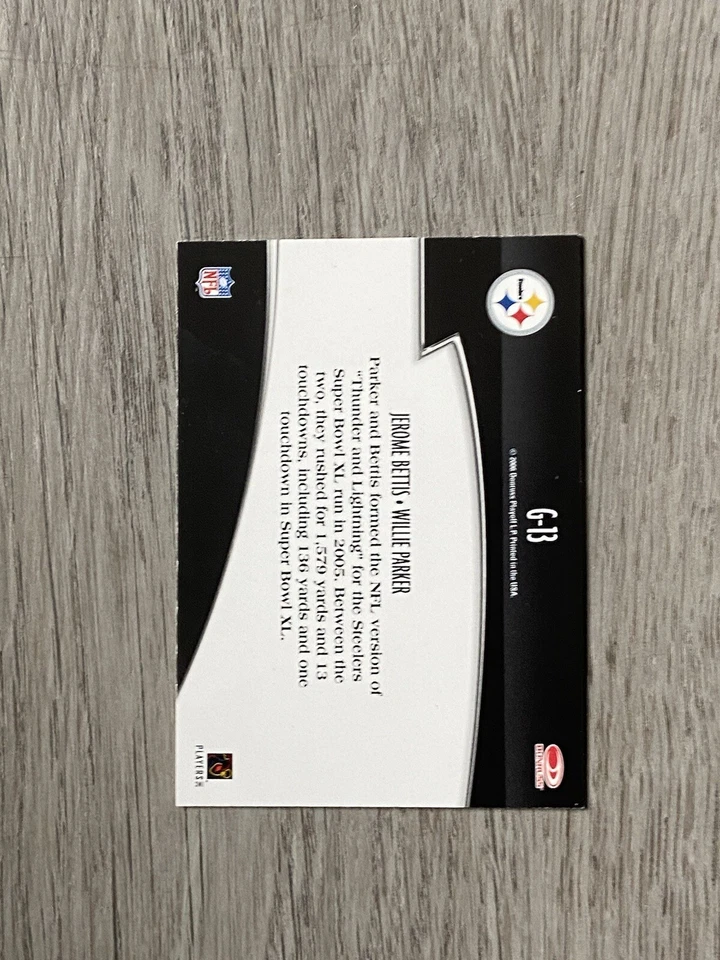 2006 Donruss Threads 'Generations' | Jerome Bettis & Willie Parker | #G-B - Image 2 of 4