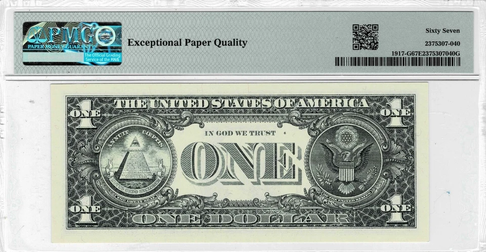 1988A Federal Reserve 'WEB'note-fr.1917-G (GQ Block)Run 8 4/6-PMG 67 EPQ-1 Finer - Image 2 of 4