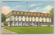 Beechwood Hotel Narragansett Rhode Island RI 1940s Postcard