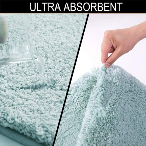 Large Bathroom Rug (24 x 60, Aqua) - Extra Soft Absorbent Shaggy Bath Mat - Picture 12 of 67