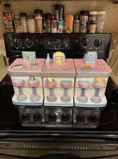 Fitz & Floyd Soda Fountain Canisters 3 Separate Pieces In Fantastic Condition