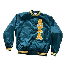 ASW Jacket Unisex Green Bomber Athletic Sport Vintage Style Made In USA Sz XL