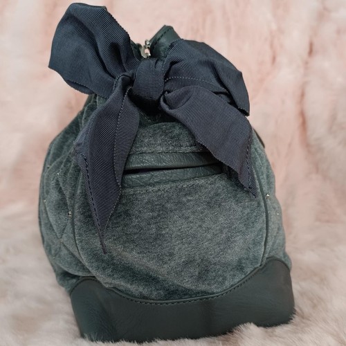 Juicy Couture Daydreamer Gray Tote Bag Purse Vintage Double Bow Ribbon Bling Y2k - Picture 3 of 8