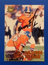 JASON ELAM Signed 1997 Pacific #116 Denver Broncos 50th Ann. Team Autograph Auto