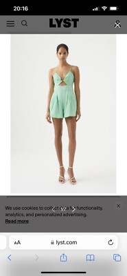 AJE Women's Green Simone Ring Cut Out Playsuit