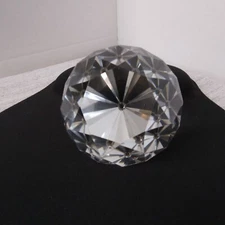 Tiffany & Co. Faceted Diamond Crystal Paperweight -Signed 