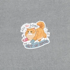 Funny Grumpy Cat Cartoon Sticker - Keep Going Out of Spite Motivational #4724