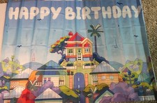Happy Birthday Photo Backdrop, Unisex, Town
