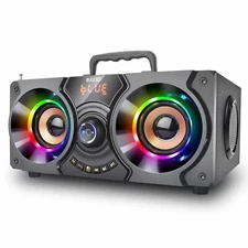 60w Portable Bluetooth Speaker Wireless Led Outdoor Bass Party Camping Subwoofer