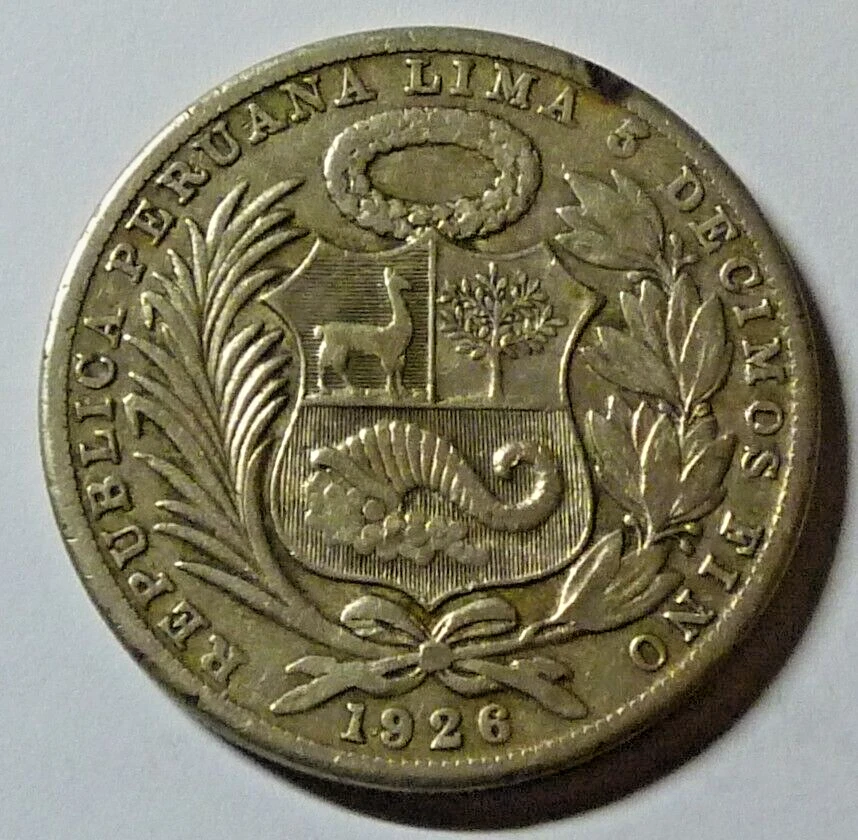 PERÚ 1926 - SOL - LIBERTAD SENTADA - EE. UU. COMO NUEVO - CORONA DE PLATA 1/2 OZ - ALTA CALIDAD Foto 2 de 4