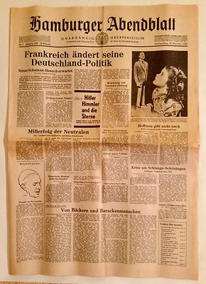 78 JAHRE alt    1948    HAMBURGER ABENDBLATT  Nr. 1   Donnerstag, den 14.Oktober