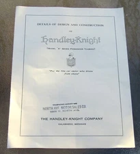 1920s Handley-Knight Model A Seven Passenger Touring Car Brochure Kalamazoo Mich