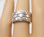 VTG STERLING SILVER RING BAND WITH DESIGN WORK WIDE SIZE 7.5