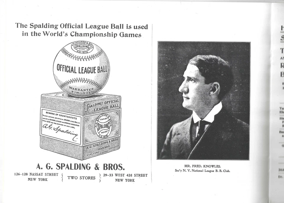 1905 GIANTS vs. ATHLETICS World Series Program Robert Opie REPRINT #27 of 1,000 - Image 3 of 4