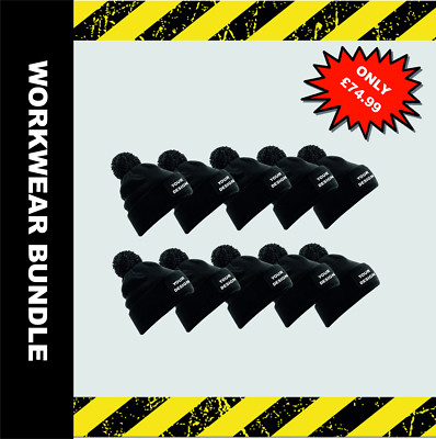 Personalisierte Arbeitskleidung Konvolut 10 Beanies maßgeschneidert bedruckt Unisex Top Arbeitskleidung