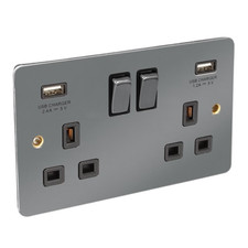 CED Black Nickel Switches & Sockets Flat Range - Axiom Electrical Flatplate