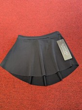 Eurotard Black Opaque Short High Low Pull On Ballet Skirt Dance New