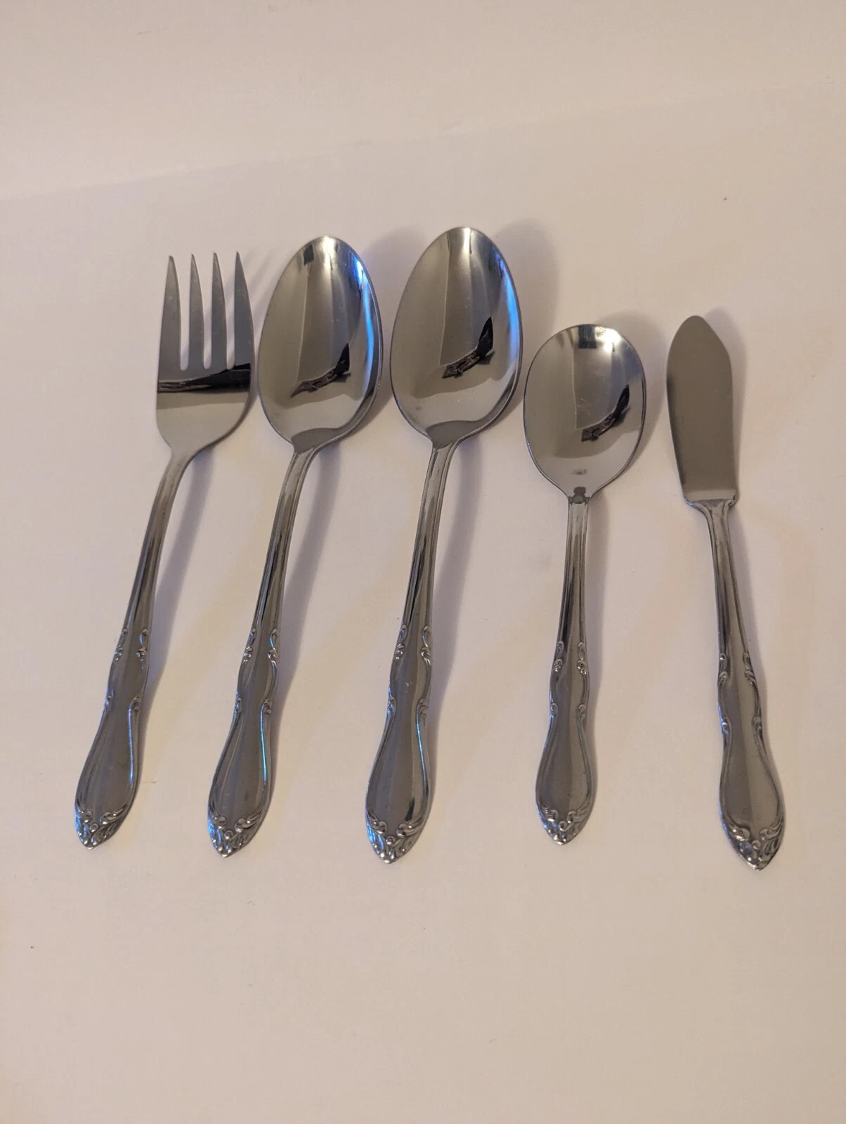 Oneida Flatware Stainless Homestead Serving Set Meat Fork Jelly Spoon