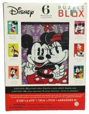 Puzzle Blox- Six Sided Disney 63 Cubes 5.125" x 6.675" NIB, 6 Pizzles 
