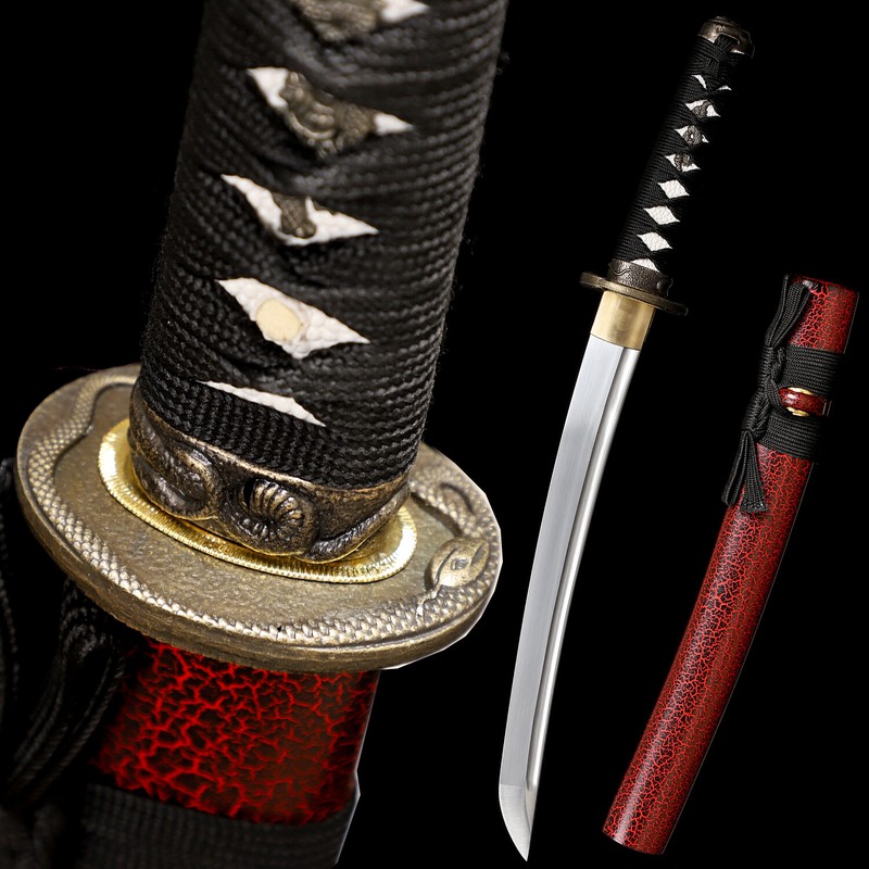 20'' 9260 Spring Steel Short Japanese Samurai Tanto Sword Full Tang Mini Katana