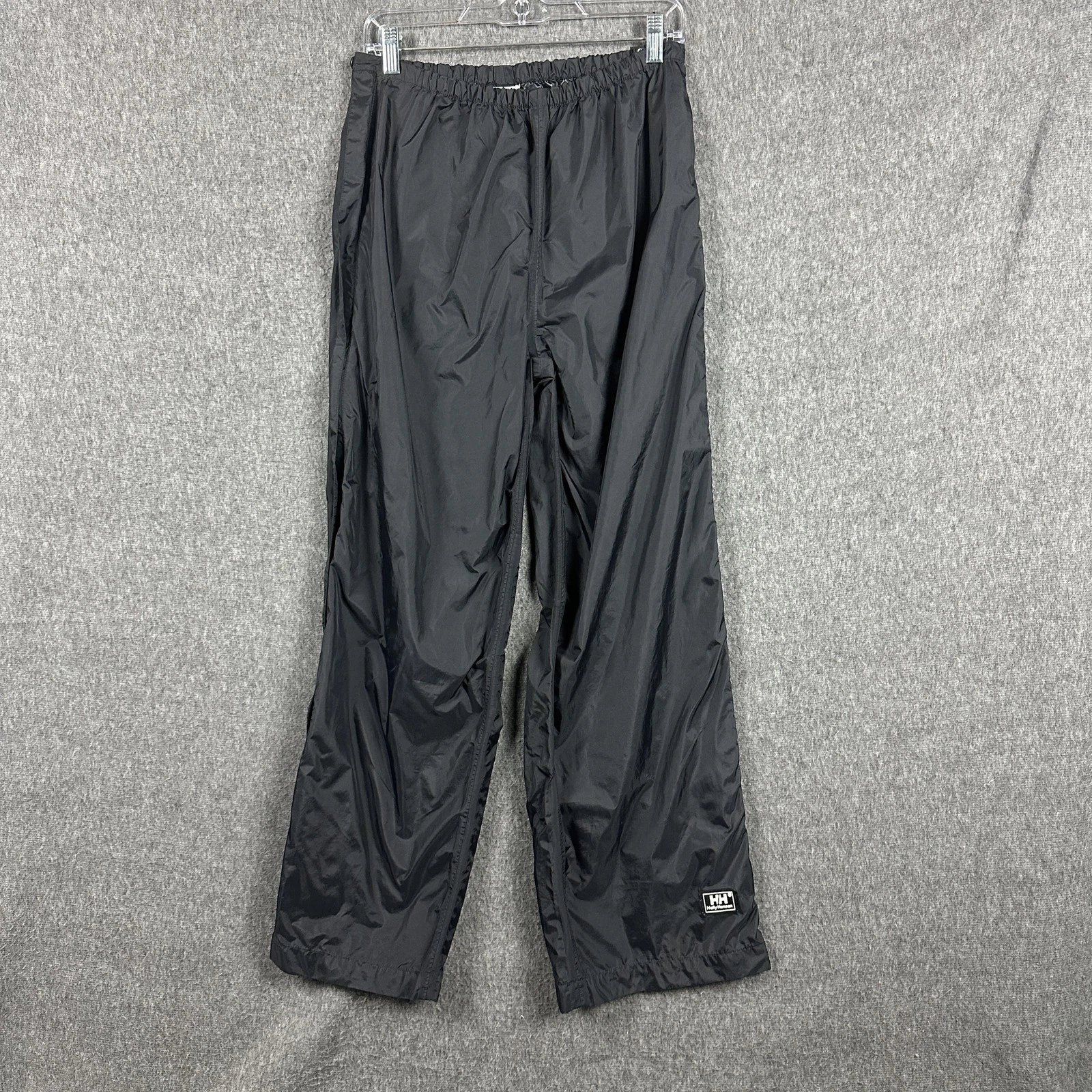 Helly Hansen Pants Mens Medium Black Rain Waterproof Side Zip Overpants