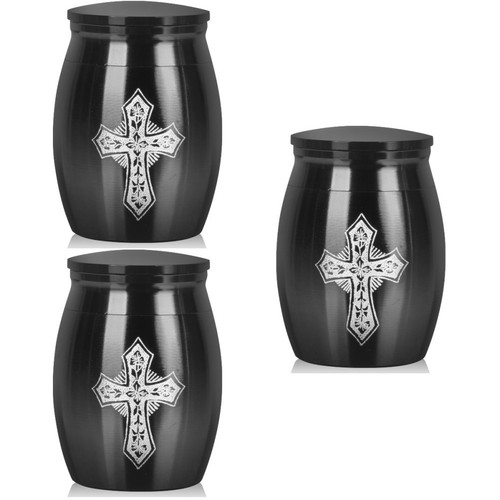 3 Count Stainless Steel Cremation Urn Small for Human Ashes Containers ...