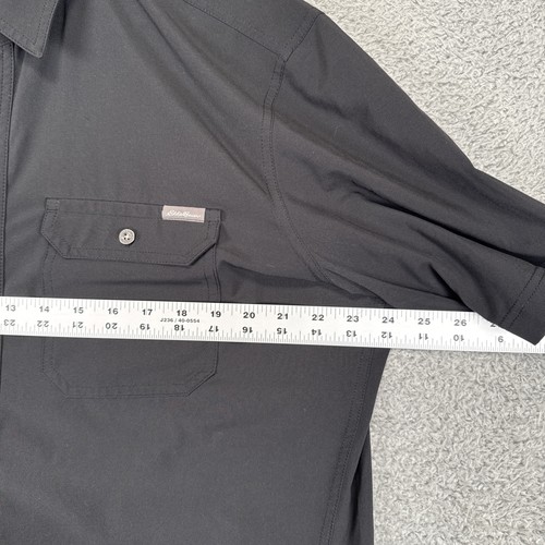 Eddie Bauer Shirt Men's LargeTall TL Travex Black S/S Button Up STRETCHY Fishing - Picture 5 of 8