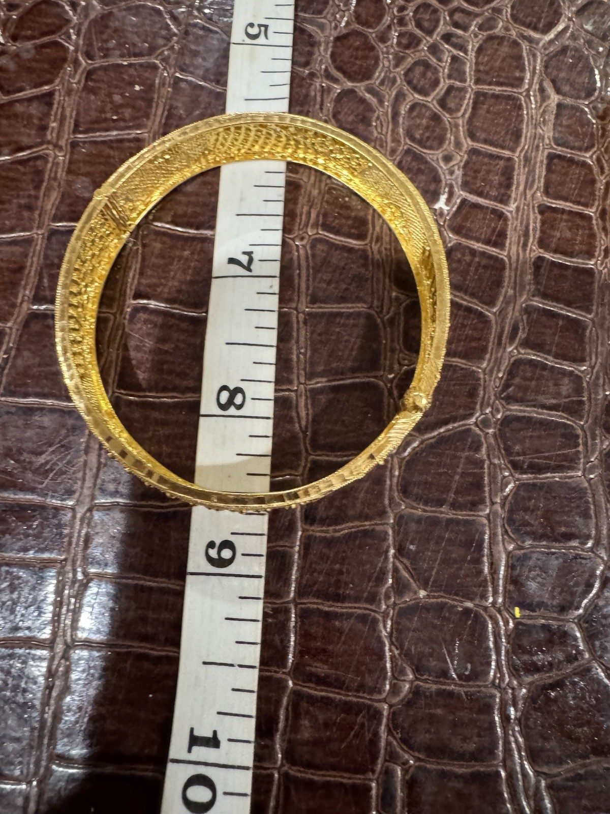 22K Solid Yellow Gold Hinged Bangle Bracelet 23.1… - image 11