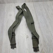 Vintage US Army M-1950 Suspenders Korean War OD Green Canvas Military Gear 1952