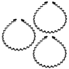 Metal Hair Band, Unisex Black Headbands, Wavy Stylish Design Metal H-New 3pcs