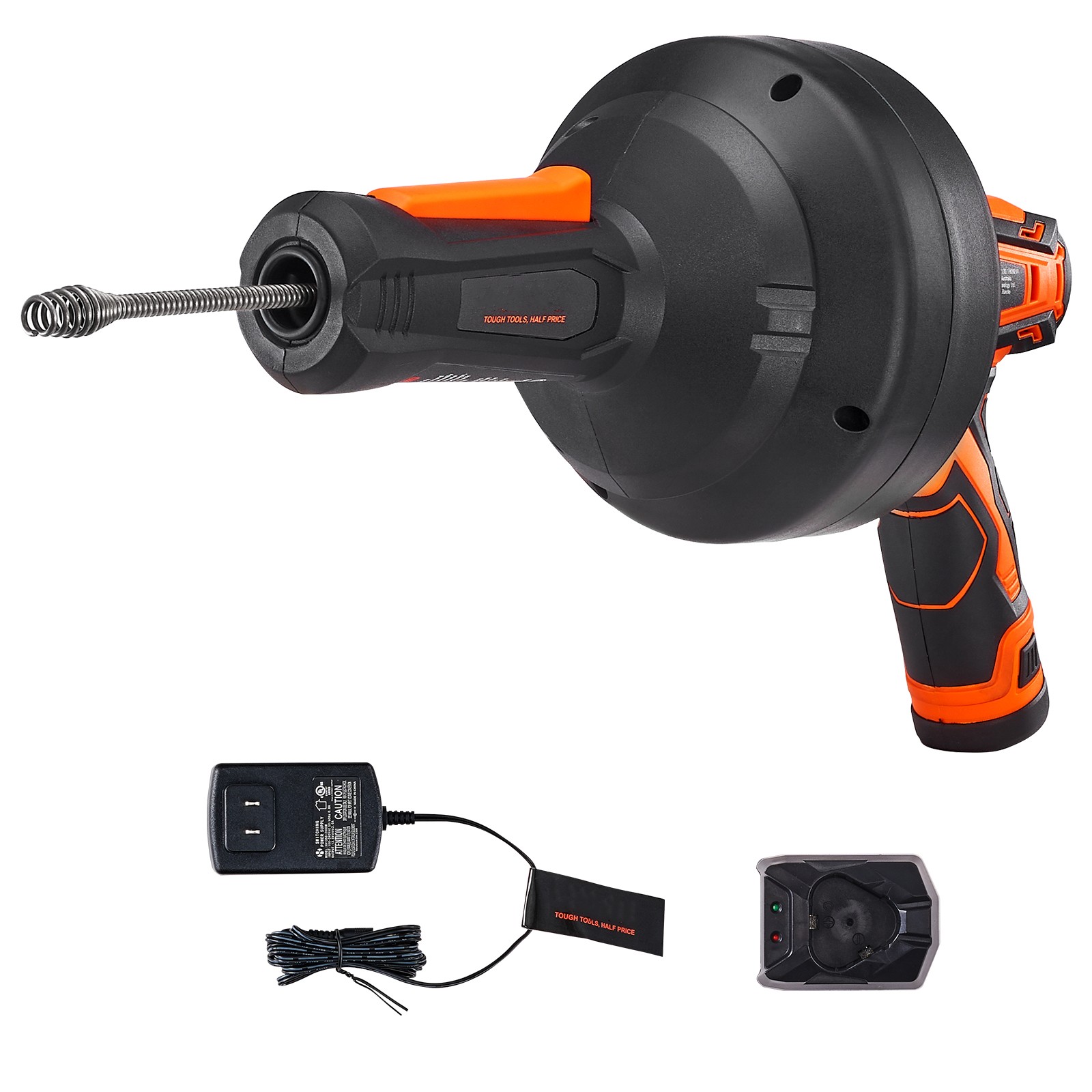 Uimoso 12V Electric Drain Auger 25FT Plumbing Snake Auto Feed for 3/4"-2" Pipes