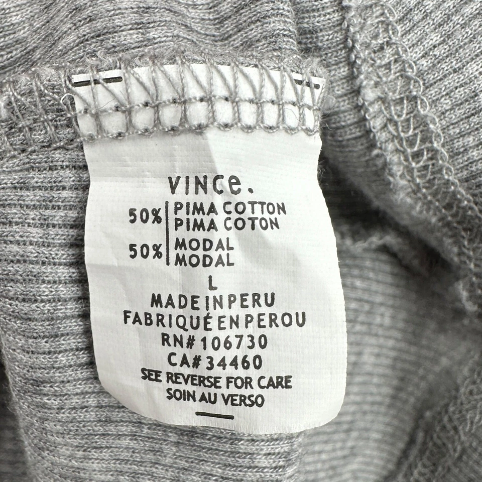 Vince светло-серый без рукавов декольте ребристый резинке повседневный Майка большой - Изображение 4 из 4