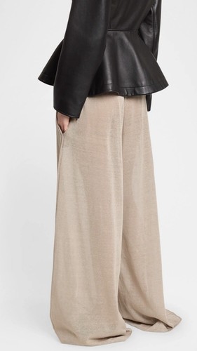 ALAIA Paris Women Pants In Silk Linen Knit Fluid Pants Beige Clair Size 34 $2600 - Picture 2 of 8