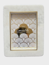 Handcrafted Marble 5 X 7 Photo Frame White Gold Alabaster Photograph Picture