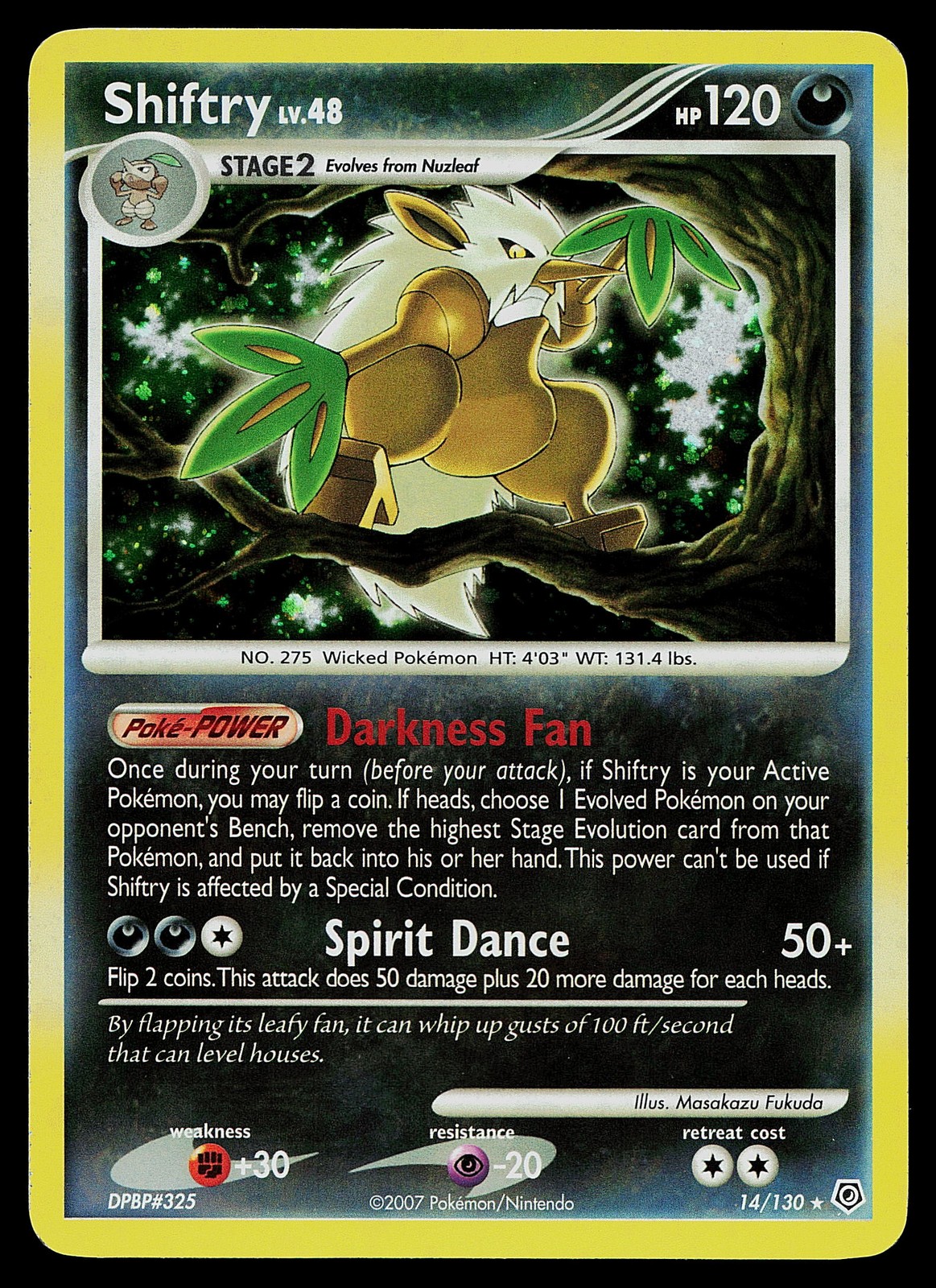 Pokemon Card - Shiftry Diamond and Pearl 14/130 Holo Rare