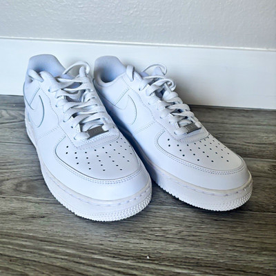 Nike Air Force 1 Low Triple White Leather Lace-Up Men's Sneaker DD8959-100