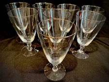 Vintage Glassware Set for 8 Platinum Rim Iced Tea Goblets Fostoria Engagement