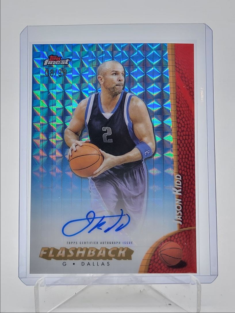 JASON KIDD 2024-25 TOPPS FINEST FLASHBACK BLUE GEOMETRIC A AUTO /99 Q3974